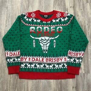 Rock & Roll Denim Rodeo Time Christmas sweater- size Small